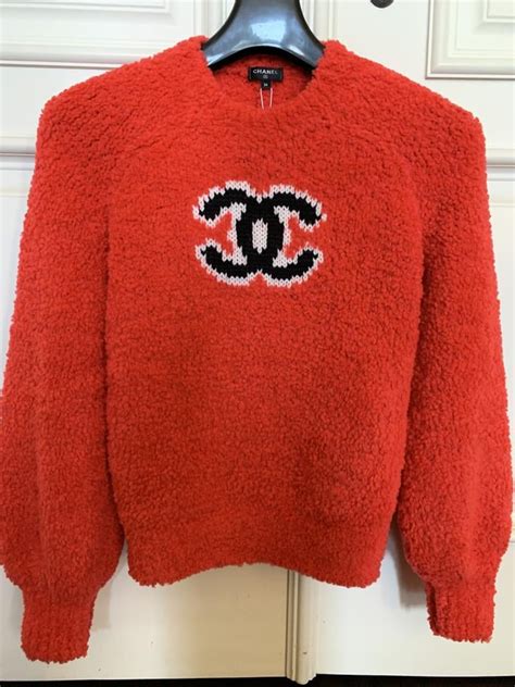 chanel knit pullover emblem on back|chanel pullover flannel.